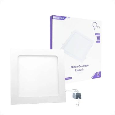 Imagem de 2X Plafon Led 18W Embutir Quadrado Painel Branco Frio Top Li