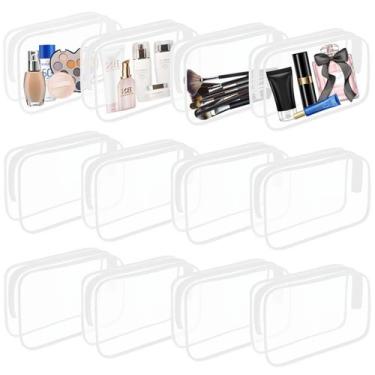Imagem de Bolsa de cosméticos YOQIVEXU de PVC transparente com zíper à prova d'á
