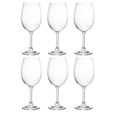 Imagem de Conjunto 6 Taças de Vinho 450ml Cristal Para Degustação Sommelier Lyor