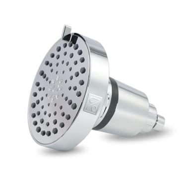 Imagem de SEVENTY Chuveiro fixo filtrado cromado – Chuveiro de alta pressão de montagem na parede com filtro embutido (12155)