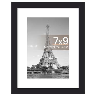 Imagem de upsimples Porta-retrato 17 x 23 cm, exiba imagens 13 x 17 cm com tapete ou 18 cm x 23 sem, moldura para pendurar na parede, preta, 1 pacote