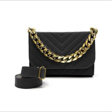 Imagem de Bolsa Feminina Tiracolo Luxo Bordada  Alça Corrente De Mão E Transvers
