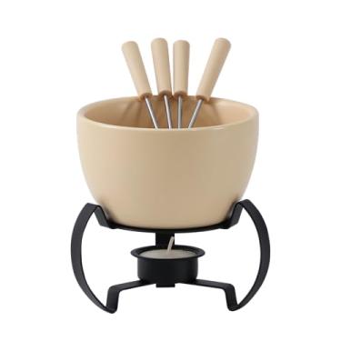 Imagem de Aparelho de Fondue para Chocolate em Cerâmica 3 Peças D12,6Xa12,6Cm Bege Fracalanza - Full Fit