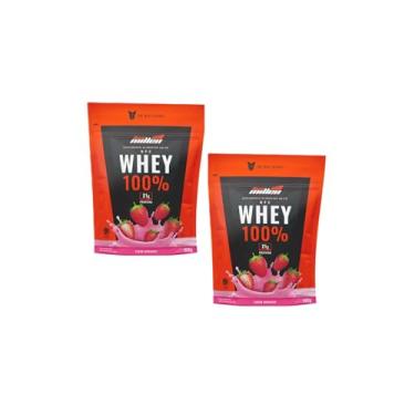 Imagem de Kit 02 Whey 100% Concentrado New Millen Refil 900g (900g, Morango)