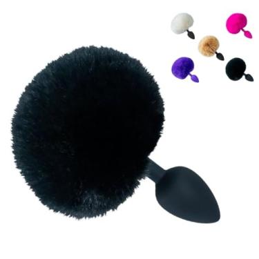 Imagem de Plug Anal De Silicone Pequeno Com Rabo De Coelho Sensações Atraentes Prazer Único Brinquedo Sexual [PRETO]