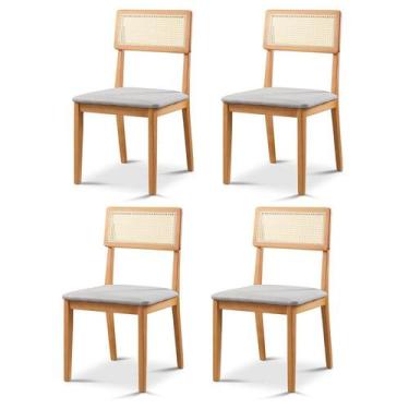 Imagem de Kit 4 Cadeiras de Jantar com Encosto de Telinha Ava - Zurc Decor