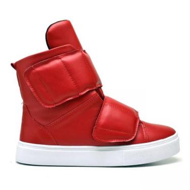 Imagem de Tênis Sneaker Feminino Cano Alto tiras autocolantes Vegano Fitness Aca