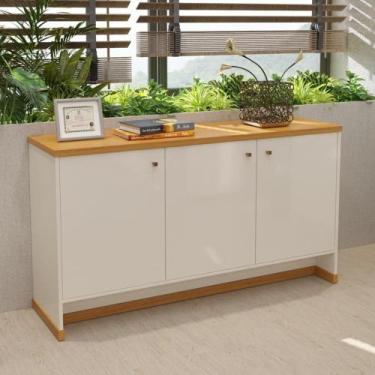 Imagem de Buffet Aparador 3 Portas 136cm Com Tampo 25mm Verbena - Off White E - 
