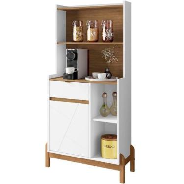 Imagem de Aparador Cantinho Cafe 50527 1 Porta 81cm Branco Cedro Dcasa Branco Ce