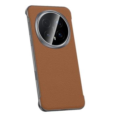 Imagem de HAOMRIYL Capa de couro para Honor Magic 8 Pro/8, capa protetora fina de couro genuíno sem moldura, à prova de choque, marrom, 8