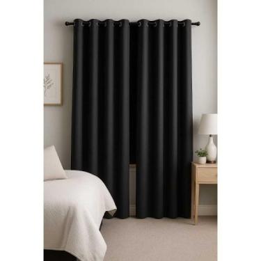 Imagem de Cortinas tecido blackout corta luz - R A CONFECCOES, Preto, 3X2,80
