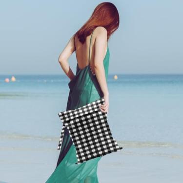 Imagem de Bolsa impermeável para roupa de banho, viagem, roupa de banho, pano sujo, bolsas de maquiagem para ioga, academia, praia, piscina, ioga, artigos de higiene, gancho para carrinho, bolsa reutilizável