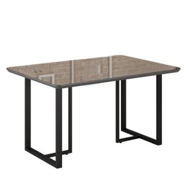 Imagem de Mesa para Sala de Jantar Retangular 120x90cm Mdf com Vidro Lunna - Móv