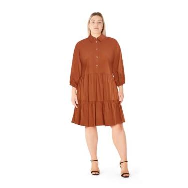 Imagem de City Chic Vestido feminino plus size - Vanessa, Caramelo, 52