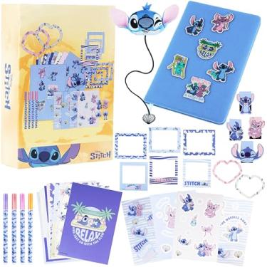 Imagem de Get Trend Disney Stitch Album Scrapbook com caderno canetas autocolantes, material escolar e papelaria Aesthetic, kit artesanato infantil (azul Stitch)