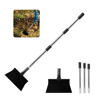 Imagem de Limpeza multifuncional de jardim, pá de neve de aço resistente, raspador de jardim com cabo de aço inoxidável de 109 cm, pá de jardinagem para afiação de gramado, raspagem, remoção de ervas daninhas e