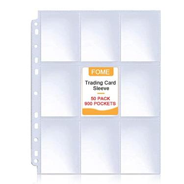 Imagem de 900 Pockets Baseball Card Sleeves, Double Side 9-Pocket Trading Card Sleeve Page Protector Game Card Sleeves Fit 3 Ring Binder for Trading Card Baseball Game Business Cards 50 Pages (50 Pack 11 Holes)