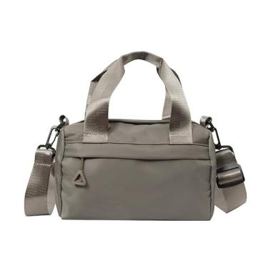 Imagem de Mini bolsa de ginástica mensageiro de nylon multiuso fitness ombro elegante viagem com alça ajustável, Cinza, Medium, Cinza
