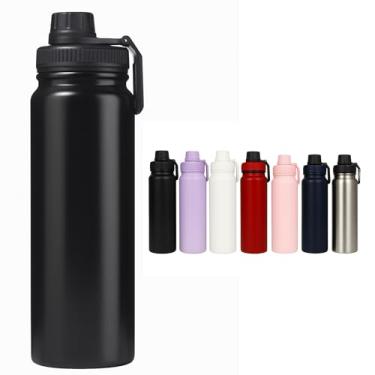 Imagem de Garrafa Térmica Inox 800ml – Parede Dupla, Isolamento a Vácuo,12h frio, 8h Quente, Infusor, Tampa Antivazamento, Ideal para Academia, Escritório e Viagem Alça Dobrável BPA Free (PRETO)