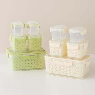 Imagem de Kit 5 Potes Herméticos Plástico Vedação Organizador Cozinha Dispensa Armazenamento Alimentos Cesto