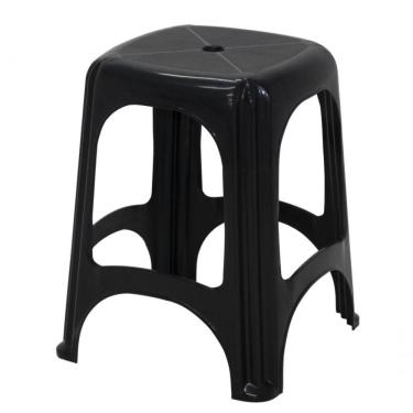 Imagem de Kit 12 Banqueta Tramontina Niteroi Em Polipropileno Preto