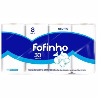 Imagem de Papel Higiênico Fofinho Neutro 30Mts Com 8 Rolos