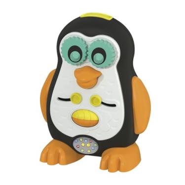 Imagem de Brinquedo Educativo Pinguim Didático, Interativo para Crianças, Design Colorido com Luzes LED, Formato de Pinguim em Preto e Laranja, Atividade de Aprendizagem