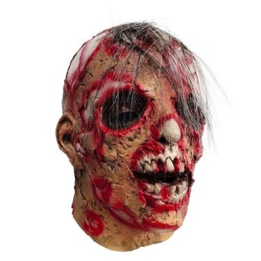 Imagem de Xanmmdylum Scary zombie latex head cover, scary Halloween bloody head cover props, horror masquerade mask, adult