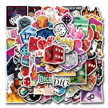 Imagem de 65pcs Dice Stickers Pack, Aesthetic Cartoon Cute Vinyl Waterproof Decals for Water Bottle,Laptop,Phone,Skateboard,Scrapbooking,Bumper for Kids Teens Adults Fans for Party Supply