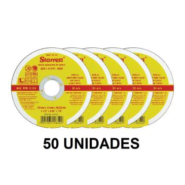 Imagem de Disco De Corte Fino 4.1-2 Pol 115x1x22mm Starrett Dac115-14 - 50 Unidades