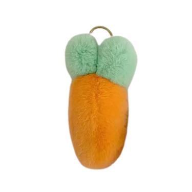 Imagem de Chaveiro de pelúcia fofo em forma de cenoura com pompom para mulheres