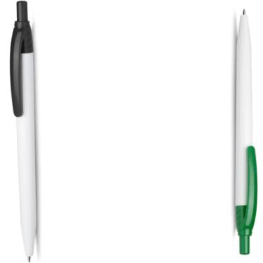 Imagem de Kit de Canetas Esferográficas Retráteis, Corpo em Papel Reciclado, Escrita Azul, Design Ergonômico, 2 Unidades, para Escritório e Escola (Preto e Verde)