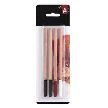 Imagem de 4 peças de lápis de desenho de cor iniciante conjunto de lápis de carvão para desenho sombreamento coloração mistura de camadas