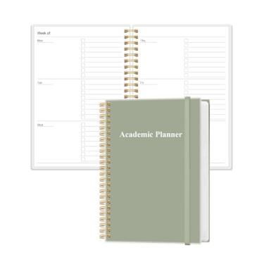 Imagem de Agenda acadêmica para 2026 ou a qualquer momento – 14,7 x 21,6 cm, planejador semanal sem data para estudantes de ensino doméstico, ensino médio, faculdade e enfermagem, 200 páginas, verde