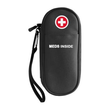 Imagem de Klyrith Estojo de transporte EpiPen isolado, bolsa médica de viagem com zíper YKK, comporta 2 canetas Epi ou Auvi-Q, anti-histamínico, inalador de asma, medicamentos para alergias, bolsa organizadora