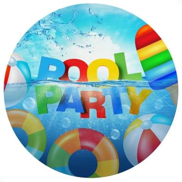 Imagem de Painel Redondo Sublimado 1,5M Festa Tecido Elás - Pool Party
