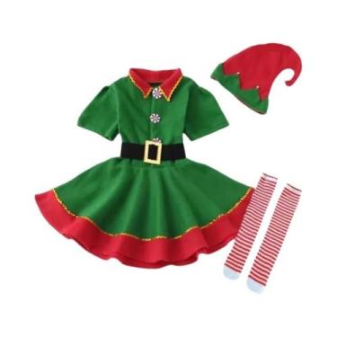 Imagem de Fantasia De Elfo Verde Para Meninas, Conjunto De Fantasia Para Festa D