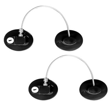 Imagem de Pacote com 2 fechaduras de porta de geladeira para freezer, armários e gavetas, armários, janelas, portas - fácil de instalar, sem perfuração