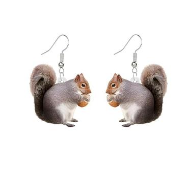 Imagem de ONLYJUMP Bonito brinco de acrílico animal engraçado desenho animado kawaii animais encantos brincos fazenda porco coelho esquilo cães gatos galo brinco para mulheres crianças joias criativas presentes, Acrílico, desconhecido