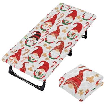 Imagem de Burbuja Lençol de berço de gnomos de Natal para crianças, lençol de cochilo acolchoado portátil com faixa elástica para meninas e meninos, lavável na máquina, 63,5 x 127 cm
