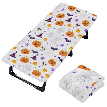 Imagem de Burbuja Lençol de berço de abóbora de Halloween para crianças, lençol de cochilo acolchoado portátil com faixa elástica para meninas e meninos, lavável na máquina, 63,5 x 127 cm