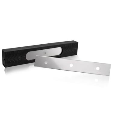 Imagem de 25 lâminas de raspador de tinta de dois gumes de 15 cm, lâmina de substituição reversível afiada com caixa de armazenamento para raspadores de janela, remoção de graxa, sujeira, tinta, adesivos e