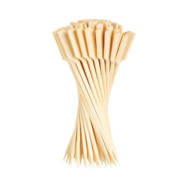 Imagem de 100 Espetos De Madeira Para Churrasco, Palitos De Bambu Para Hambúrgue