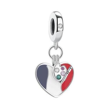 Imagem de Pingente De Daruma Da Guarda Real Em Prata Com Contas Vermelhas Para M