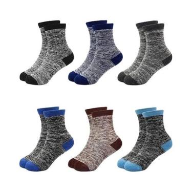 Imagem de Meias Térmicas Listradas Para Meninos E Meninas, 6 Pares Para Crianças