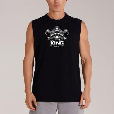 Imagem de Camiseta Regata Masculina Estampada King Barbell 413 Academia Musculaç