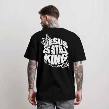 Imagem de Camiseta Jesus is still king T-Shirt Masculina Camisa Manfinity Street