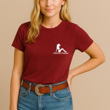 Imagem de T-shirt Algodão Feminina Estamp Country Barbie Delicada Camiseta Blusa