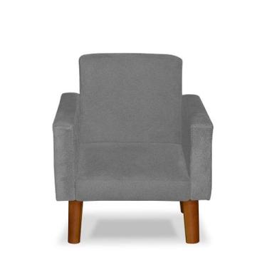 Imagem de Mini Poltrona Cadeira Infantil Nina De Criança Suede Cinza Claro - Pan