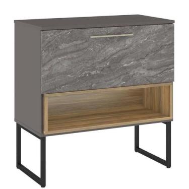 Imagem de Armário Balcão Gabinete 80cm 01 Gaveta Com Pés Vicenza B06 Magneto Nog
